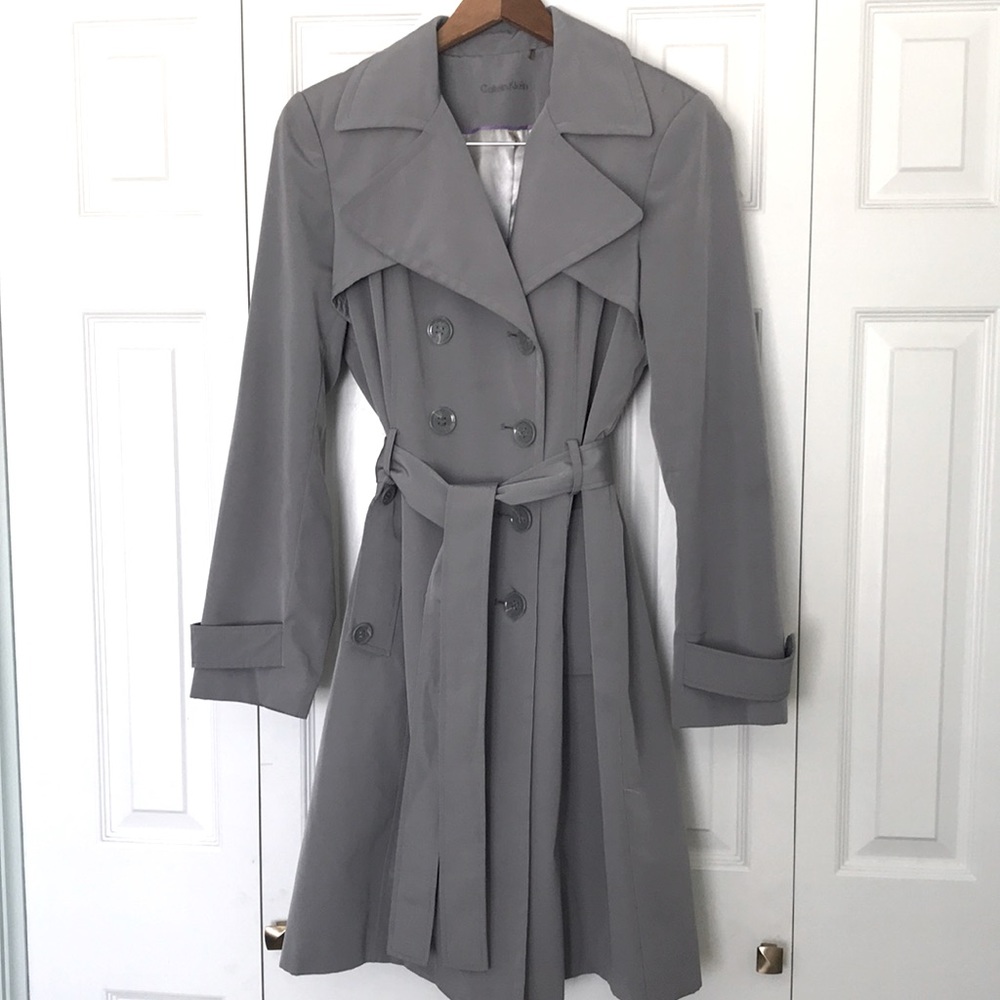 Calvin Klein Double Breasted Trench Coat Sz M